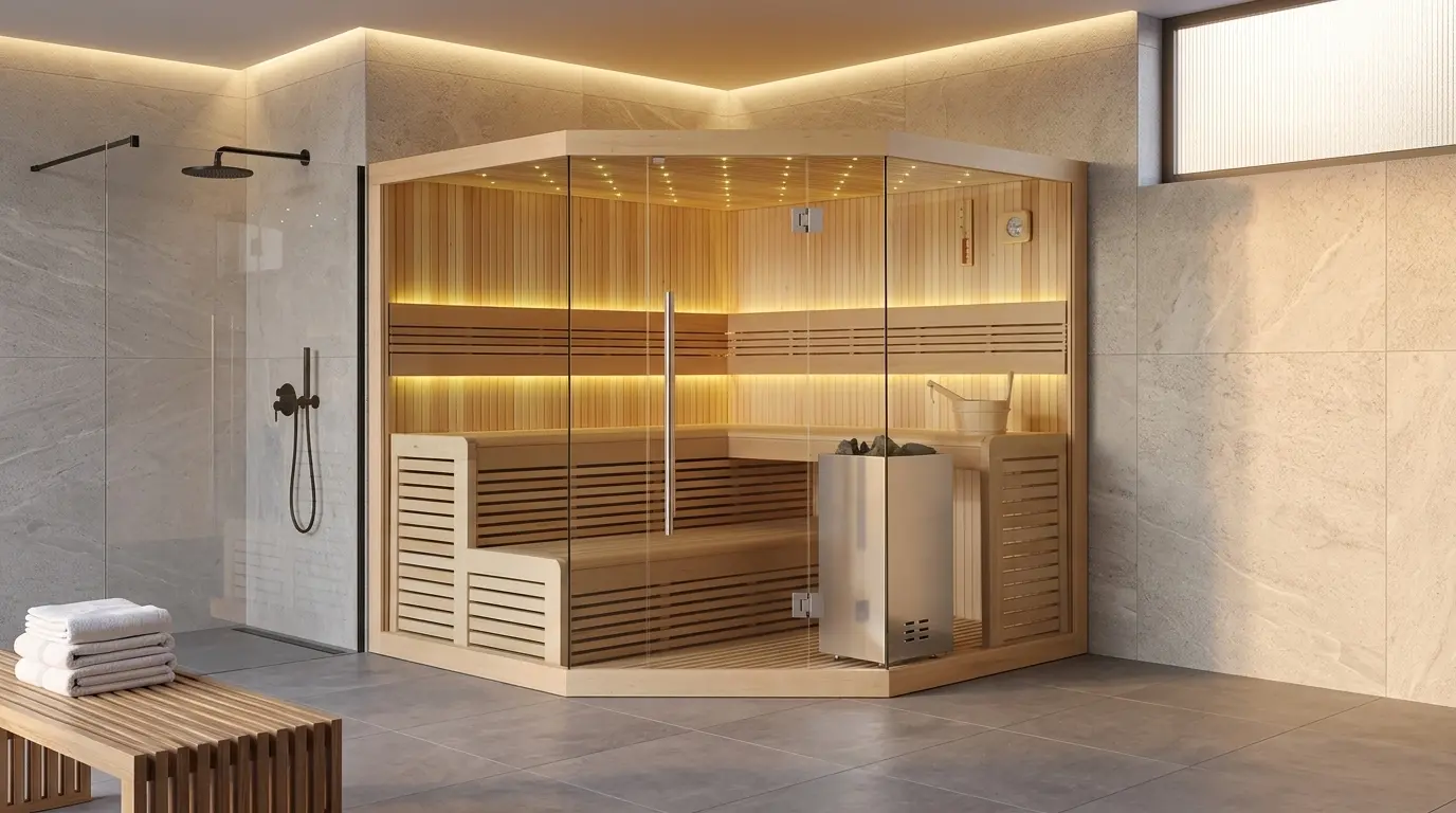 Eingebaute 5-Eck-Sauna