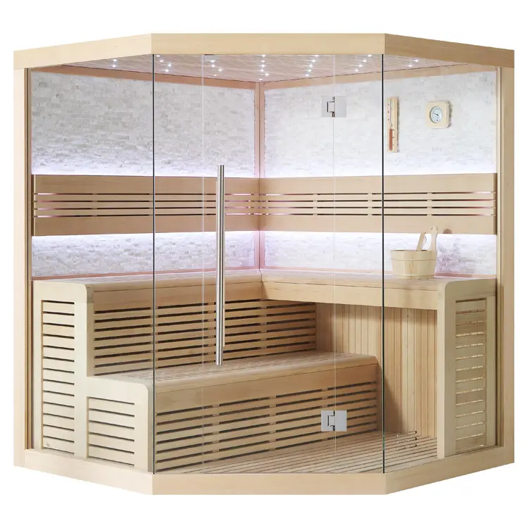 Sauna Modell 1101C, aus Hemlock, 180 × 180 cm, ohne Saunaofen – Ansicht 3