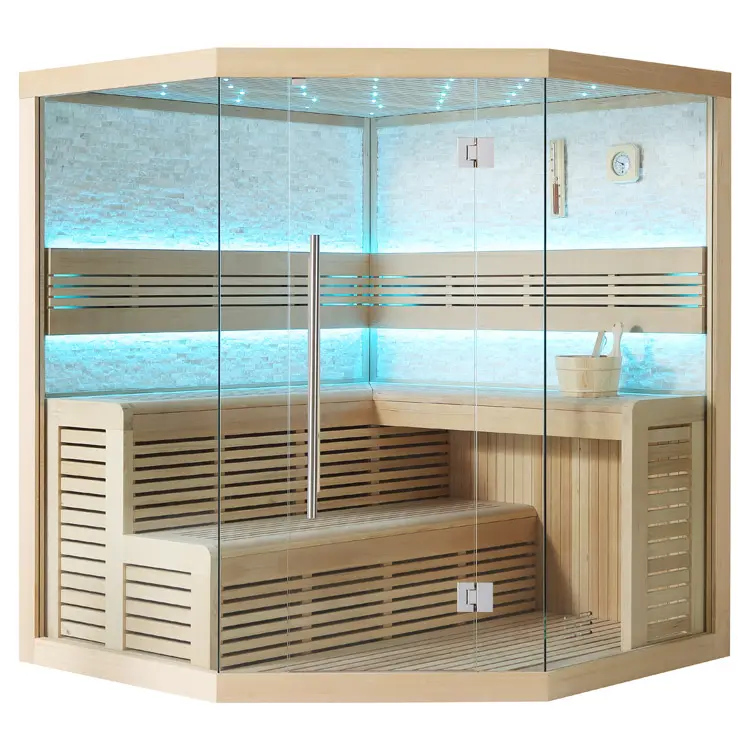Sauna Modell 1101C, aus Hemlock, 180 × 180 cm, ohne Saunaofen – Ansicht 4