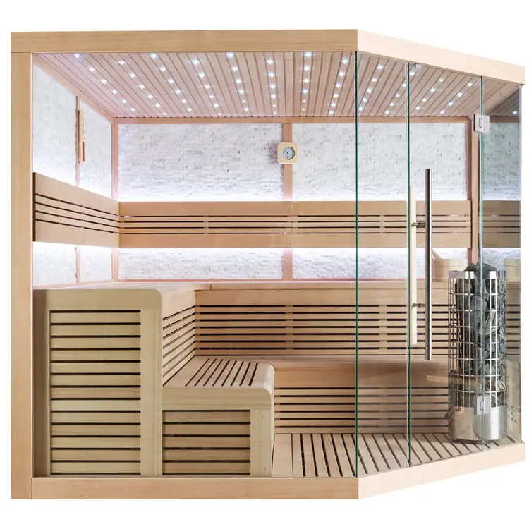 Sauna Modell 1101XL, aus Hemlock, 250 × 250 cm, ohne Saunaofen – Ansicht 2