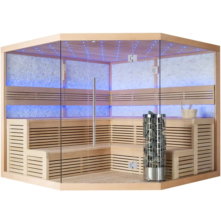 Sauna Modell 1101XL, aus Hemlock, 250 × 250 cm, ohne Saunaofen – Ansicht 3