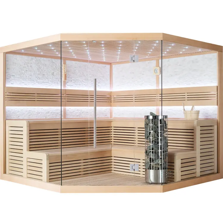 Sauna Modell 1101XL, aus Hemlock, 250 × 250 cm, ohne Saunaofen – Ansicht 4