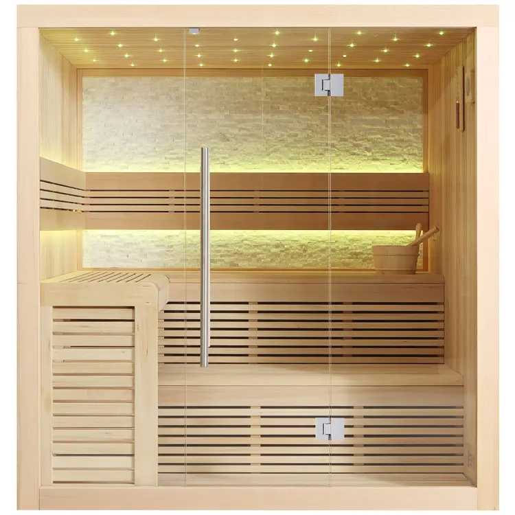 Sauna Modell 1102B, aus Hemlock, 200 × 170 cm, ohne Saunaofen – Ansicht 1
