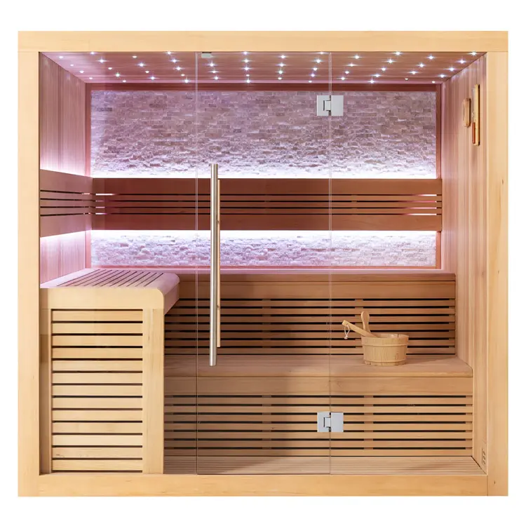 Sauna Modell 1102B, aus Hemlock, 200 × 170 cm, ohne Saunaofen – Ansicht 2
