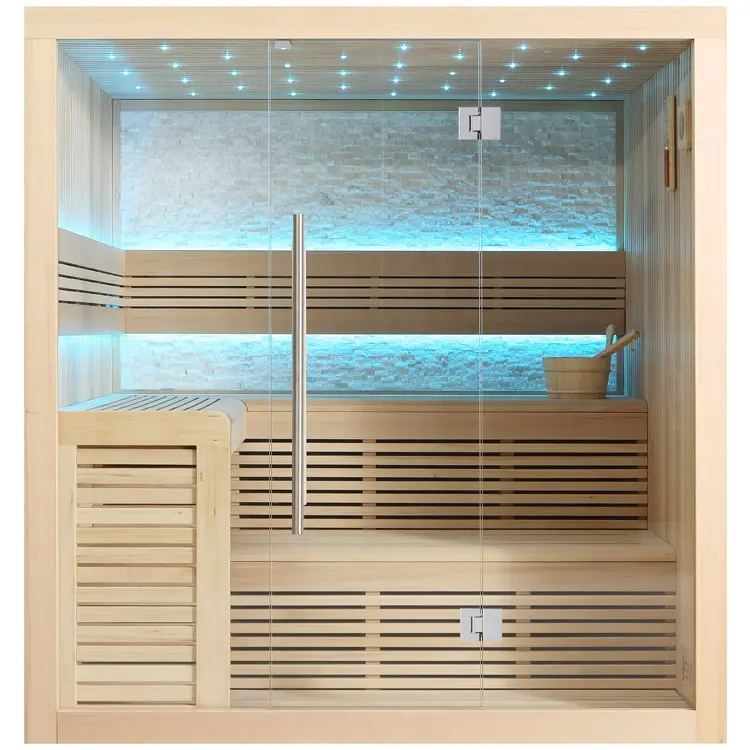 Sauna Modell 1102B, aus Hemlock, 200 × 170 cm, ohne Saunaofen – Ansicht 3