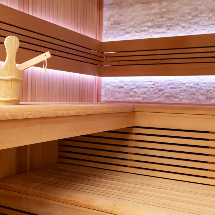 Sauna Modell 1102C, aus Hemlock, 180 × 150 cm, ohne Saunaofen – Ansicht 10