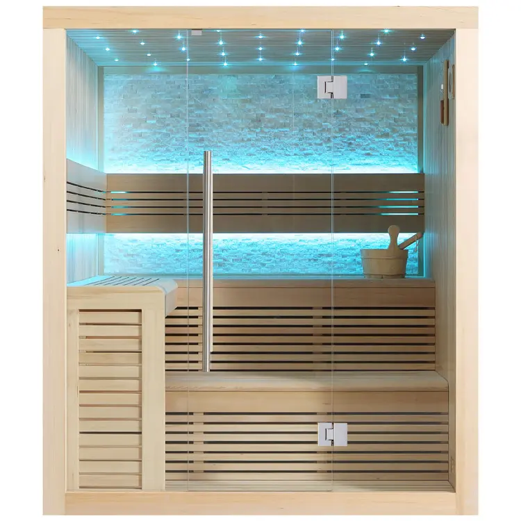 Sauna Modell 1102C, aus Hemlock, 180 × 150 cm, ohne Saunaofen – Ansicht 3