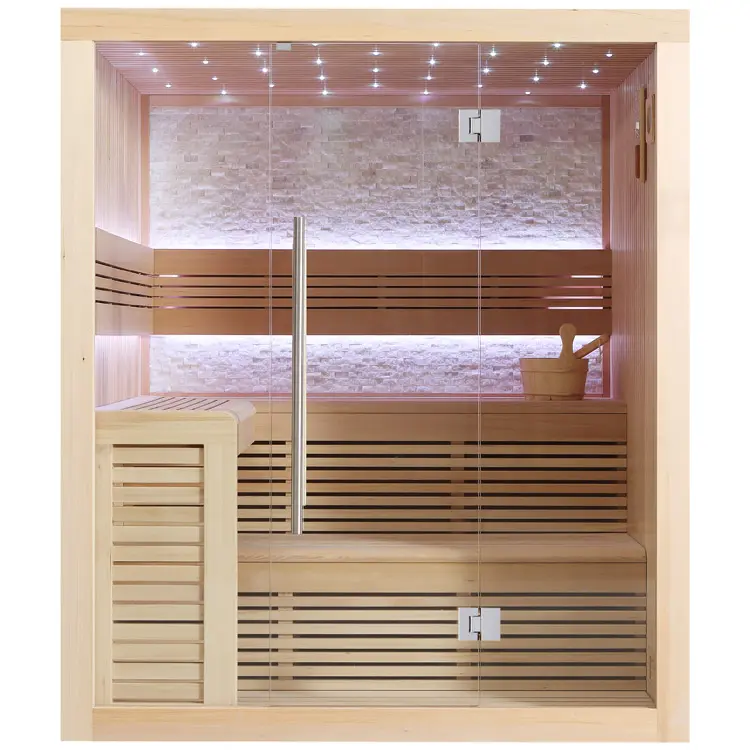 Sauna Modell 1102C, aus Hemlock, 180 × 150 cm, ohne Saunaofen – Ansicht 4