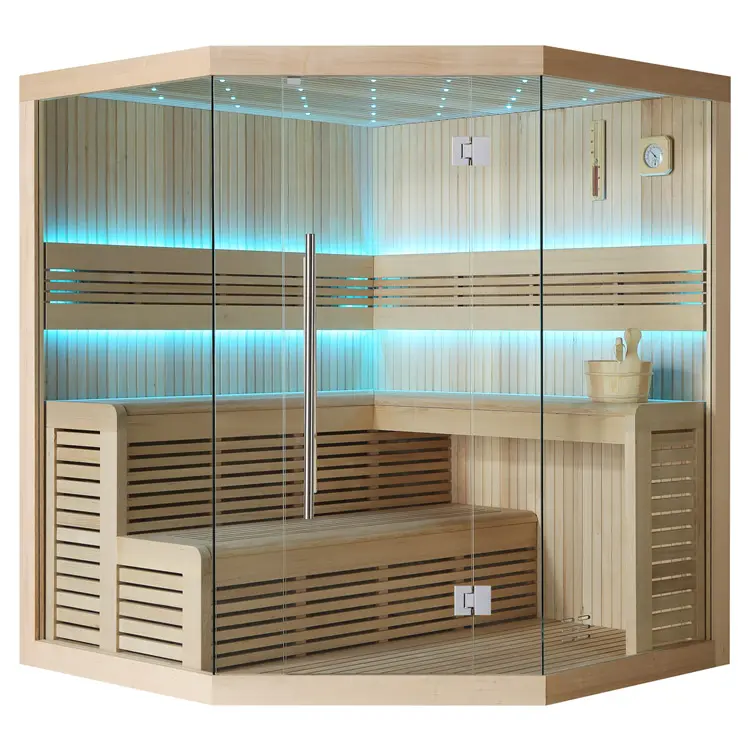 Sauna Modell 1111C, aus Hemlock, 180 × 180 cm, ohne Saunaofen – Ansicht 3