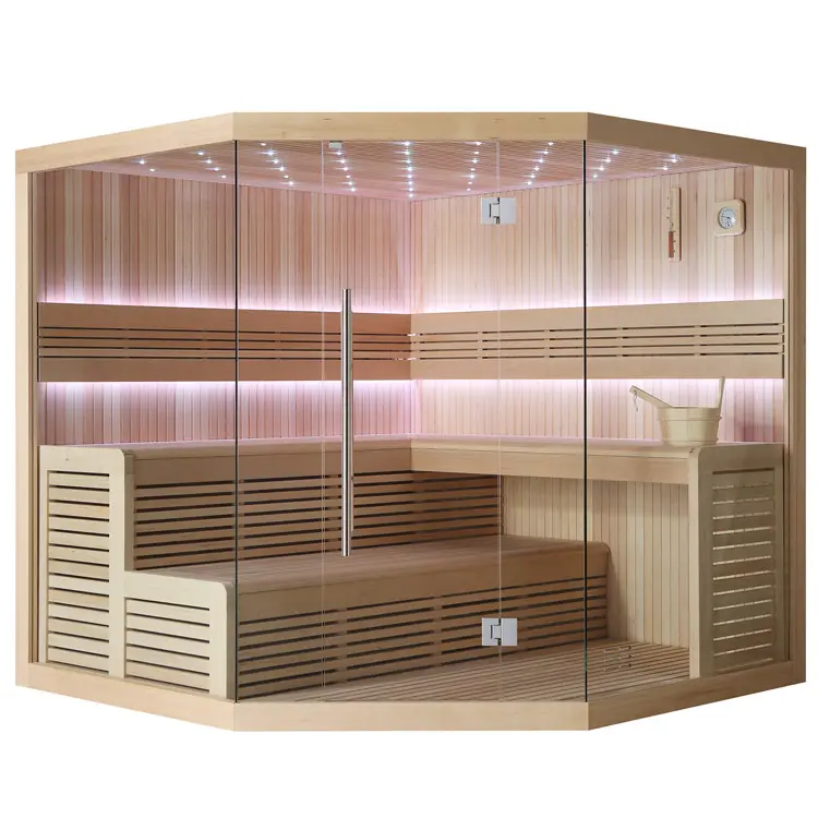 Sauna Modell 1111C, aus Hemlock, 180 × 180 cm, ohne Saunaofen – Ansicht 4