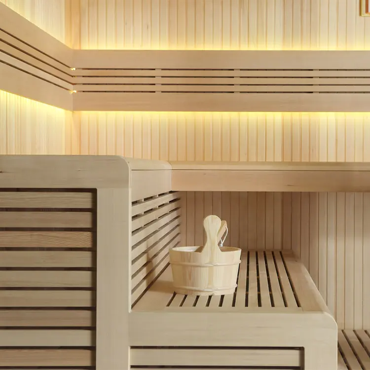 Sauna Modell 1111C, aus Hemlock, 180 × 180 cm, ohne Saunaofen – Ansicht 6