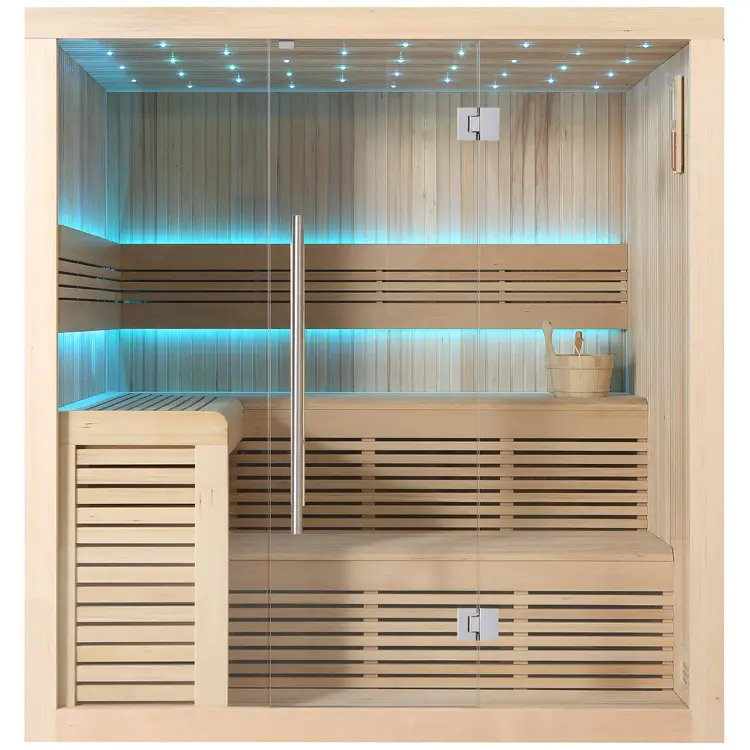 Sauna Modell 1112B, aus Hemlock, 200 × 170 cm, ohne Saunaofen – Ansicht 3