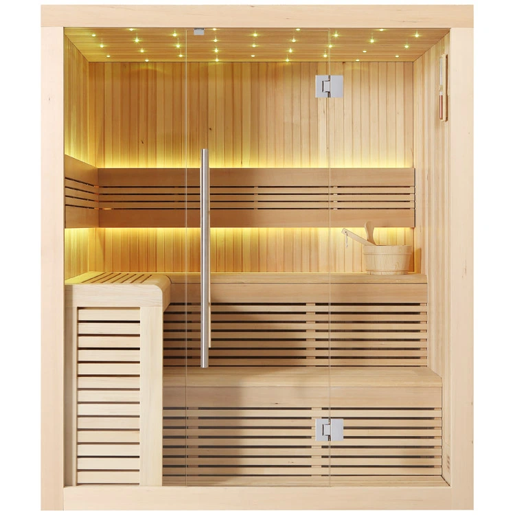 Sauna Modell 1112C, aus Hemlock, 180 × 150 cm, ohne Saunaofen – Ansicht 1