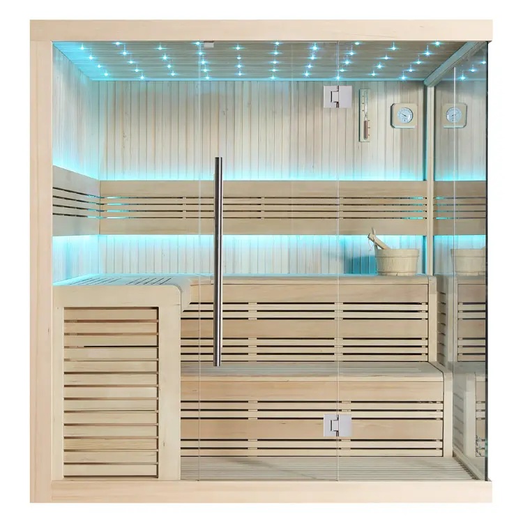 Sauna Modell 1115B, aus Hemlock, 200 × 200 cm, ohne Saunaofen – Ansicht 2