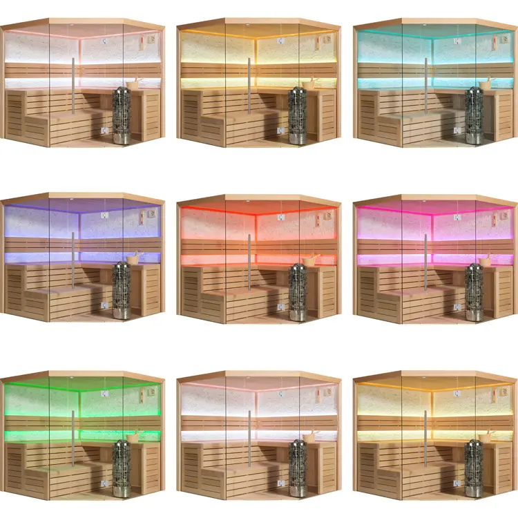 Sauna Modell 1601C, aus Hemlock, 180 × 180 cm, ohne Saunaofen – Ansicht 5