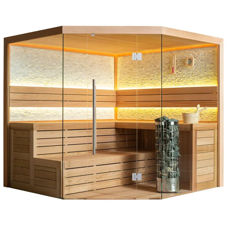 Sauna Modell 1601C, aus roter Zeder, 180 × 180 cm, ohne Saunaofen – Ansicht 5