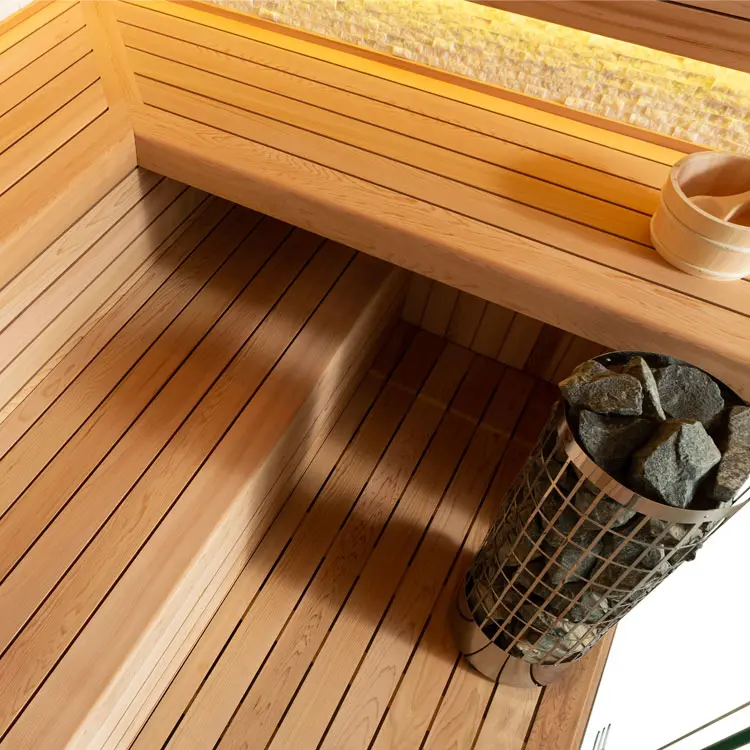 Sauna Modell 1601C, aus roter Zeder, 180 × 180 cm, ohne Saunaofen – Ansicht 6