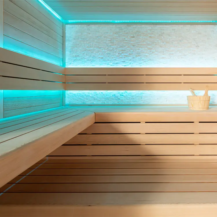 Sauna Modell 1602B, aus Hemlock, 200 × 170 cm, ohne Saunaofen – Ansicht 4