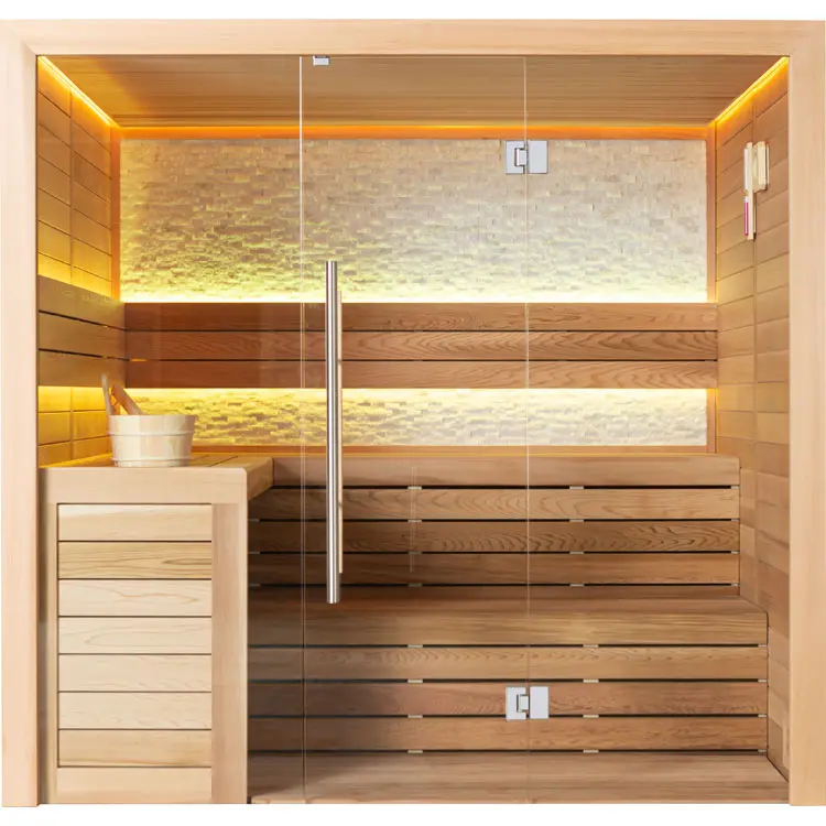 Sauna Modell 1602B, aus roter Zeder, 200 × 170 cm, ohne Saunaofen – Ansicht 1
