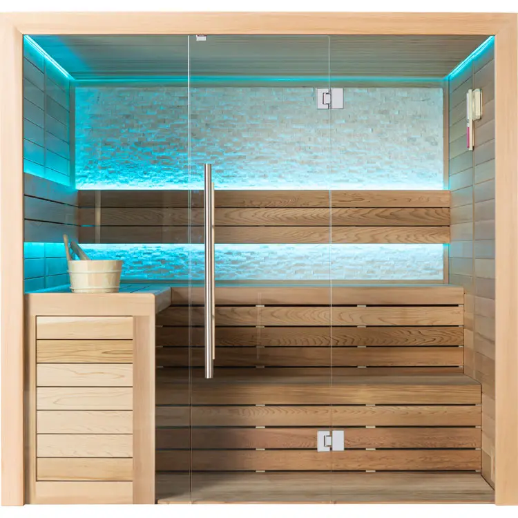 Sauna Modell 1602C, aus roter Zeder, 180 × 160 cm, ohne Saunaofen – Ansicht 3