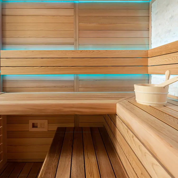 Sauna Modell 1602C, aus roter Zeder, 180 × 160 cm, ohne Saunaofen – Ansicht 5