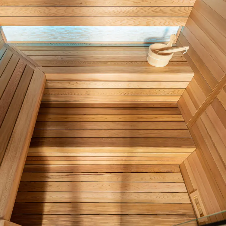 Sauna Modell 1602C, aus roter Zeder, 180 × 160 cm, ohne Saunaofen – Ansicht 8