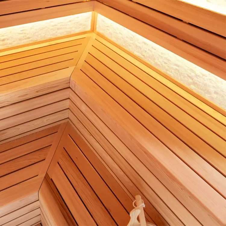 Sauna Modell 1603C, aus roter Zeder, 180 × 180 cm, ohne Saunaofen – Ansicht 6