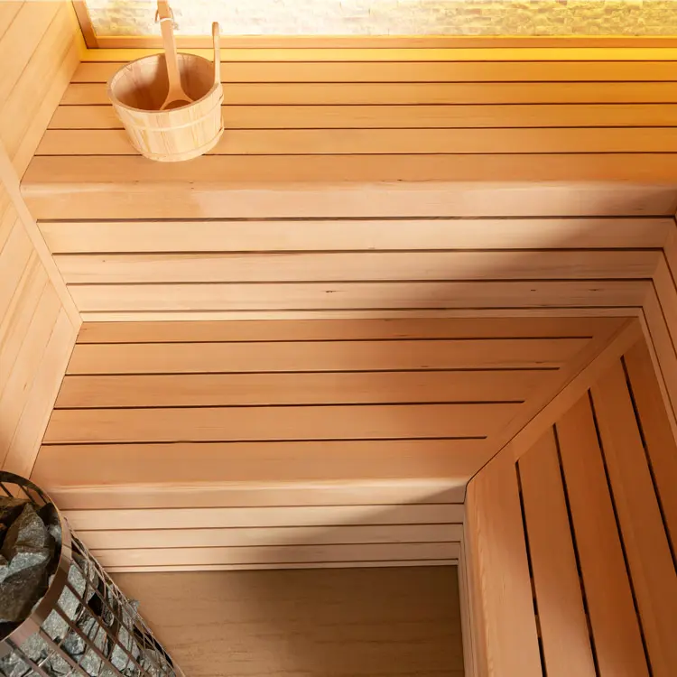Sauna Modell 1603XL, aus Hemlock, 240 × 200 cm, ohne Saunaofen – Ansicht 4
