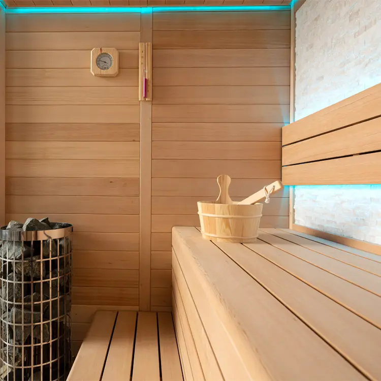 Sauna Modell 1604B, aus Hemlock, 180 × 150 cm, ohne Saunaofen – Ansicht 10