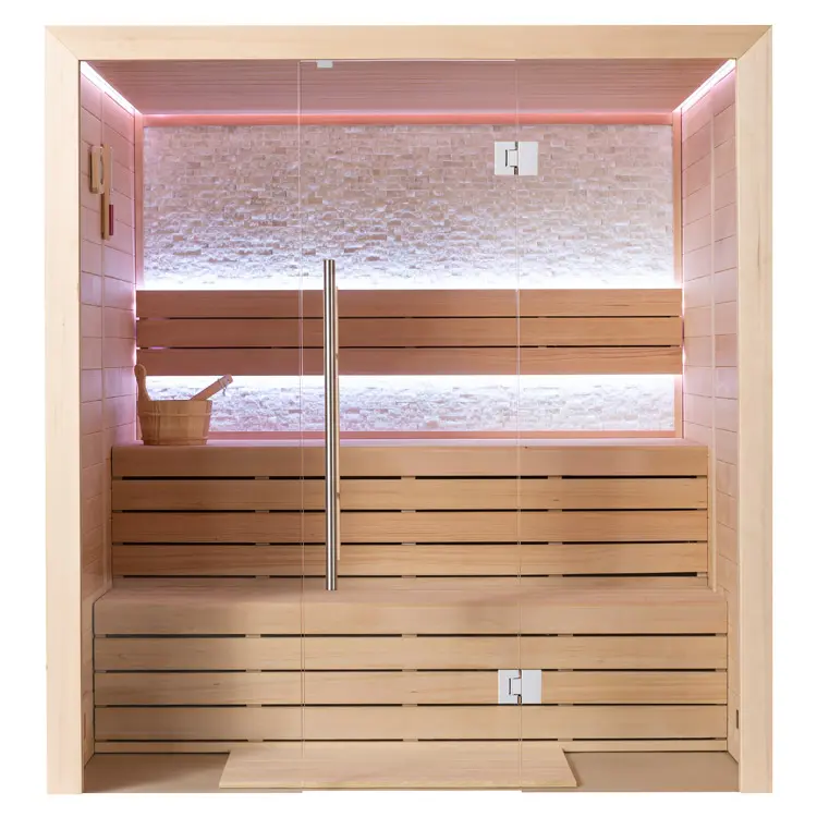 Sauna Modell 1604B, aus Hemlock, 180 × 150 cm, ohne Saunaofen – Ansicht 4