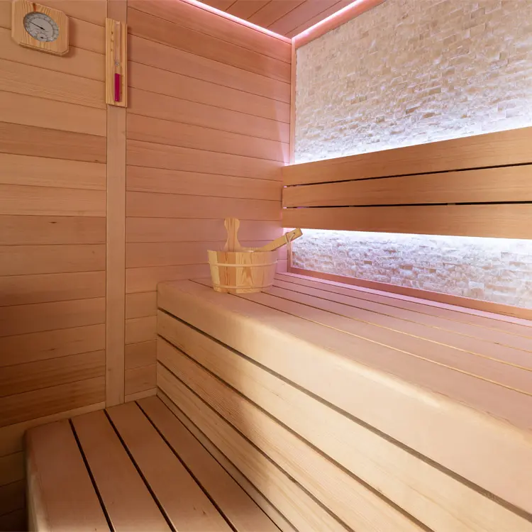 Sauna Modell 1604B, aus Hemlock, 180 × 150 cm, ohne Saunaofen – Ansicht 6