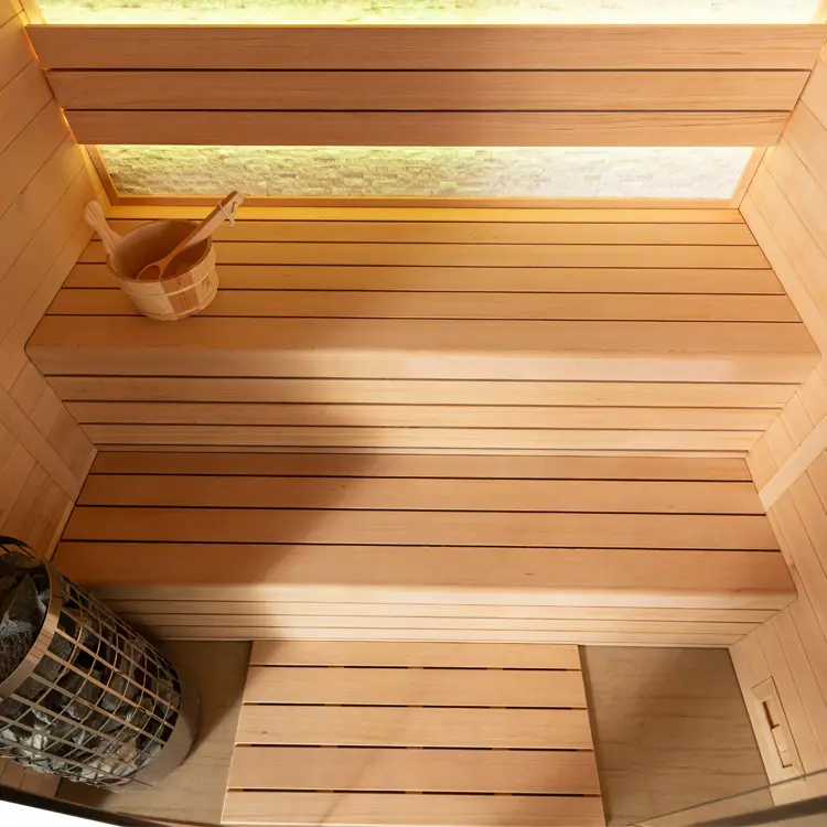 Sauna Modell 1604B, aus Hemlock, 180 × 150 cm, ohne Saunaofen – Ansicht 8