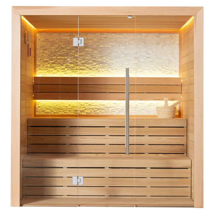 Sauna Modell 1604B, aus roter Zeder, 180 × 150 cm, ohne Saunaofen – Ansicht 1
