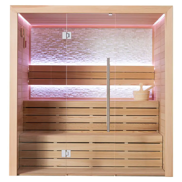 Sauna Modell 1604B, aus roter Zeder, 180 × 150 cm, ohne Saunaofen – Ansicht 2