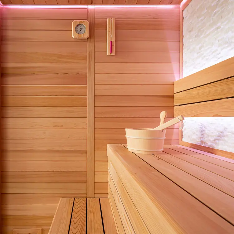 Sauna Modell 1604B, aus roter Zeder, 180 × 150 cm, ohne Saunaofen – Ansicht 5