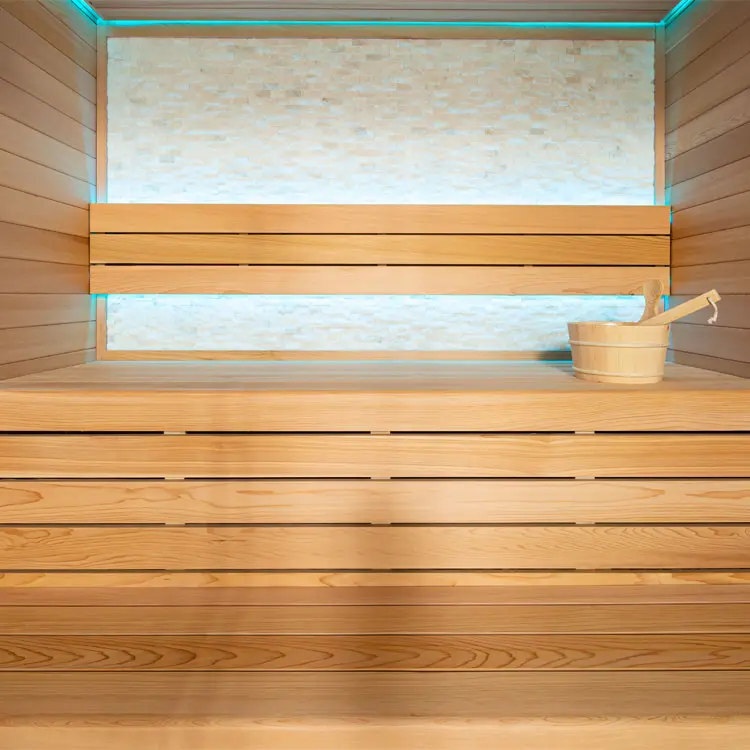 Sauna Modell 1604B, aus roter Zeder, 180 × 150 cm, ohne Saunaofen – Ansicht 7