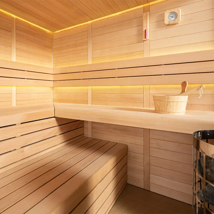 Sauna Modell 1611C, aus Hemlock, 180 × 180 cm, ohne Saunaofen – Ansicht 3
