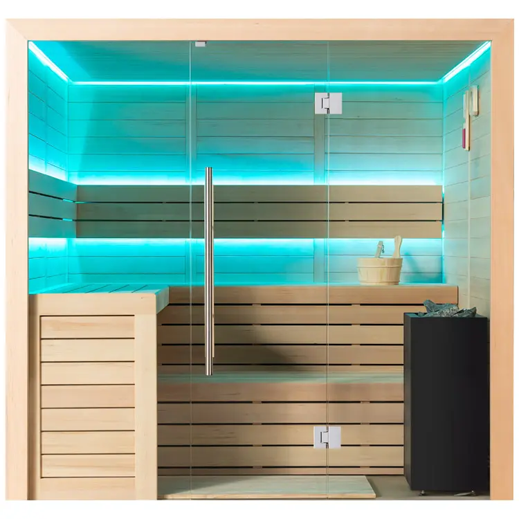 Sauna Modell 1612C, aus Hemlock, 180 × 160 cm, ohne Saunaofen – Ansicht 5