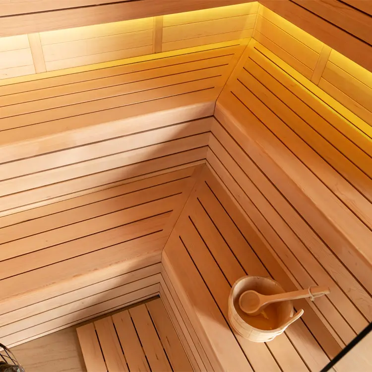 Sauna Modell 1613C, aus Hemlock, 180 × 180 cm, ohne Saunaofen – Ansicht 3