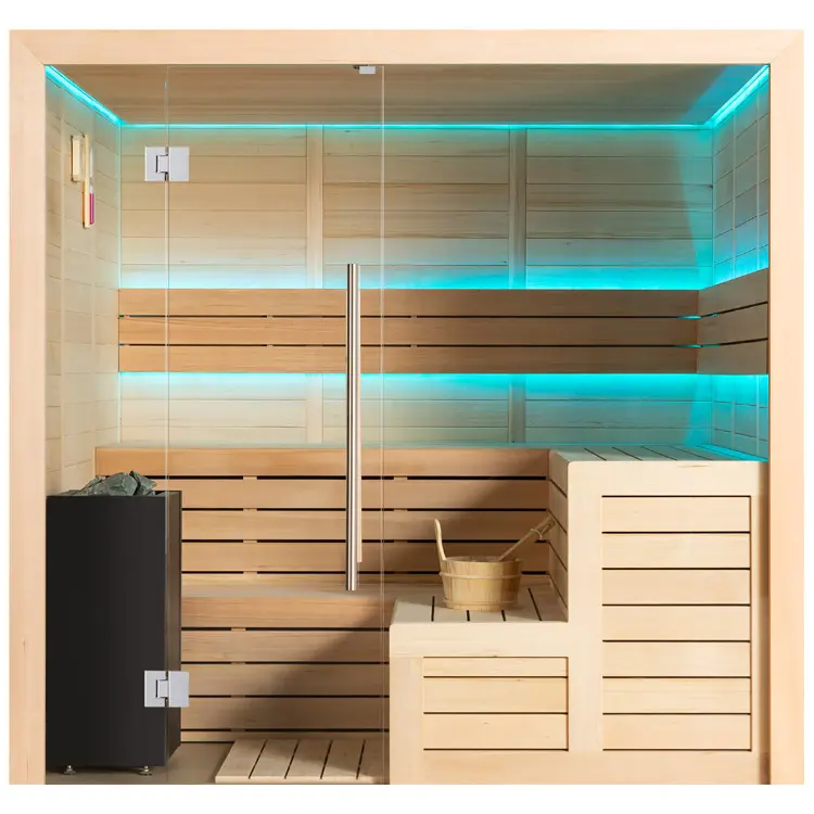 Sauna Modell 1613C, aus Hemlock, 180 × 180 cm, ohne Saunaofen – Ansicht 5