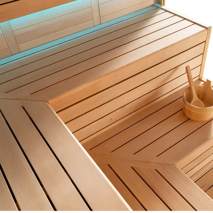 Sauna Modell 1613C, aus Hemlock, 180 × 180 cm, ohne Saunaofen – Ansicht 6