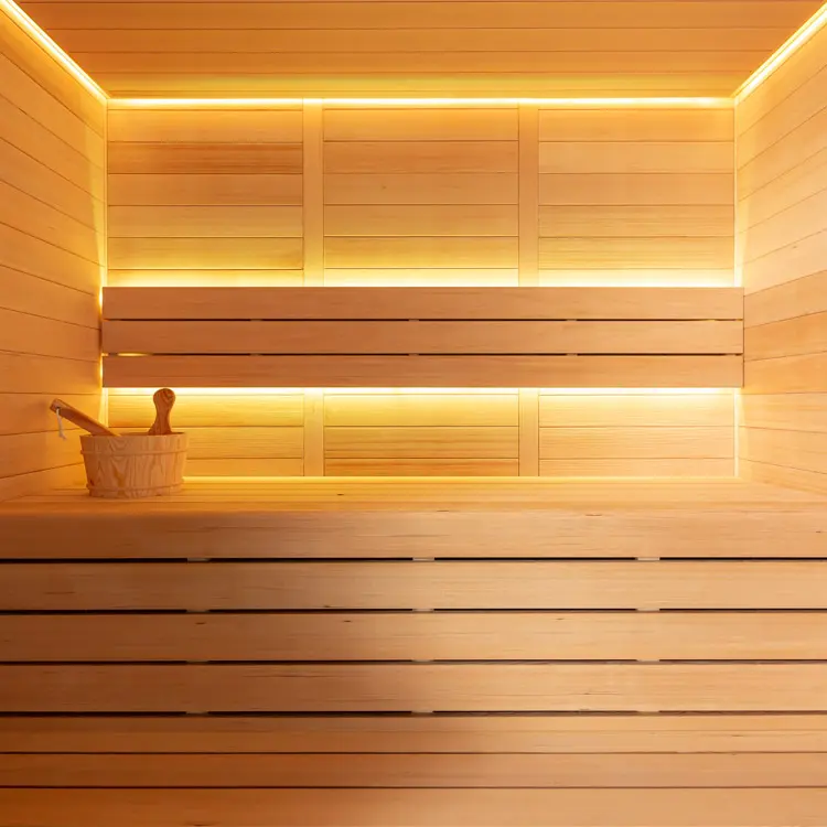Sauna Modell 1614B, aus Hemlock, 180 × 150 cm, ohne Saunaofen – Ansicht 2
