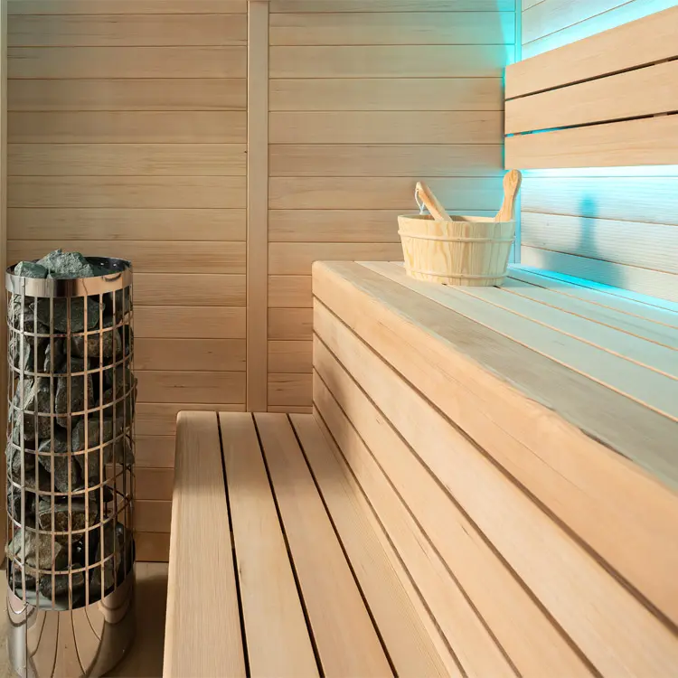Sauna Modell 1614B, aus Hemlock, 180 × 150 cm, ohne Saunaofen – Ansicht 6